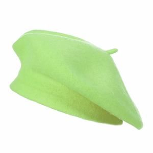 Wool French Beret Hat Solid Color Beret Cap For Women Girls (lime Green)💛